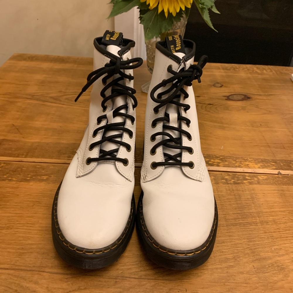 Dr Martens Zavala Classic White Lace-Up Boots 8